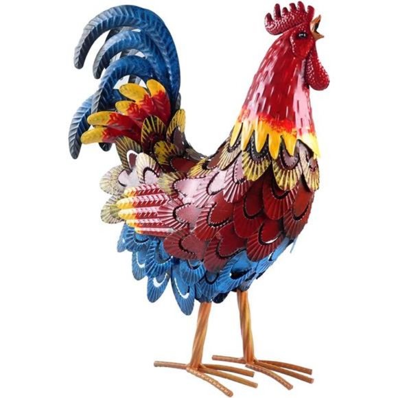 Rooster Statue Chicken Sculpture Garden Metal Yard Art for Yard Outdoor Decor - Picture 11 of 16